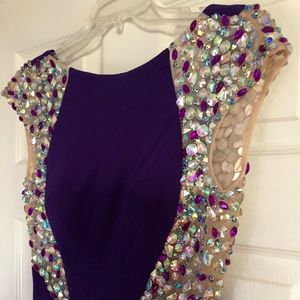 Amazing purple, sheer, rhinestoned prom dress!